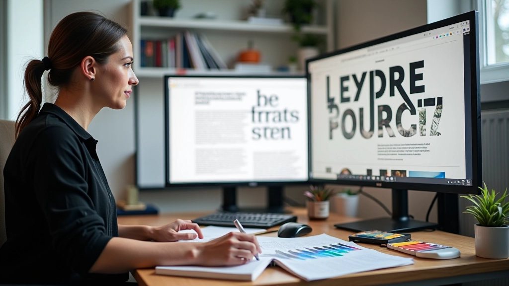 Espace de travail professionnel dédié à la conception typographique pour le web francophone