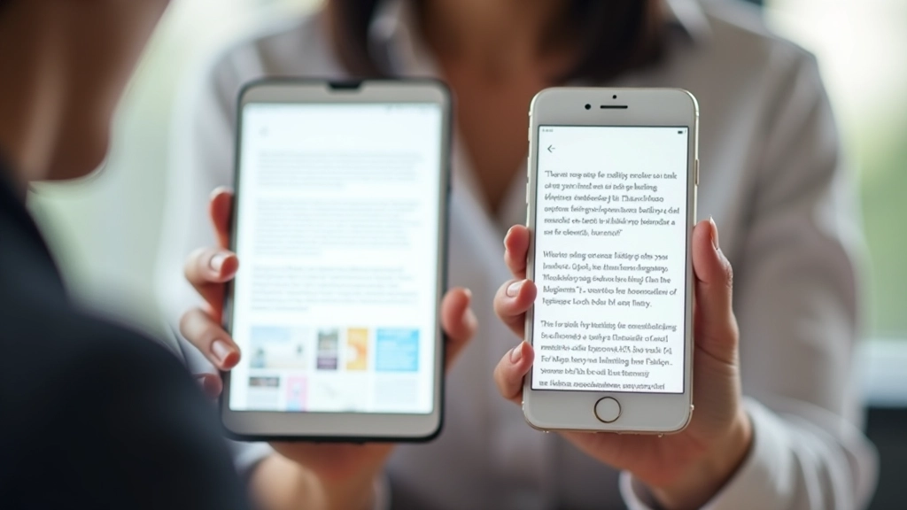 Comparaison côte à côte d'une hiérarchie typographique sur écran desktop et sur smartphone, montrant comment les tailles s'adaptent responsives