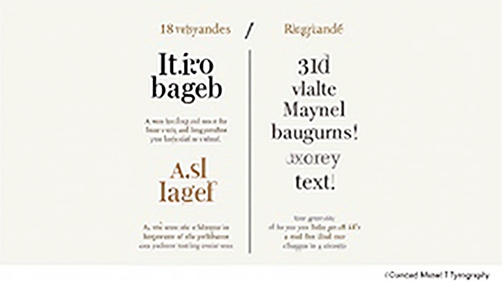 Composition typographique montrant différentes tailles et poids de police, avec des exemples de titres H1, H2, H3 et paragraphes, démontrant l'espacement et le contraste